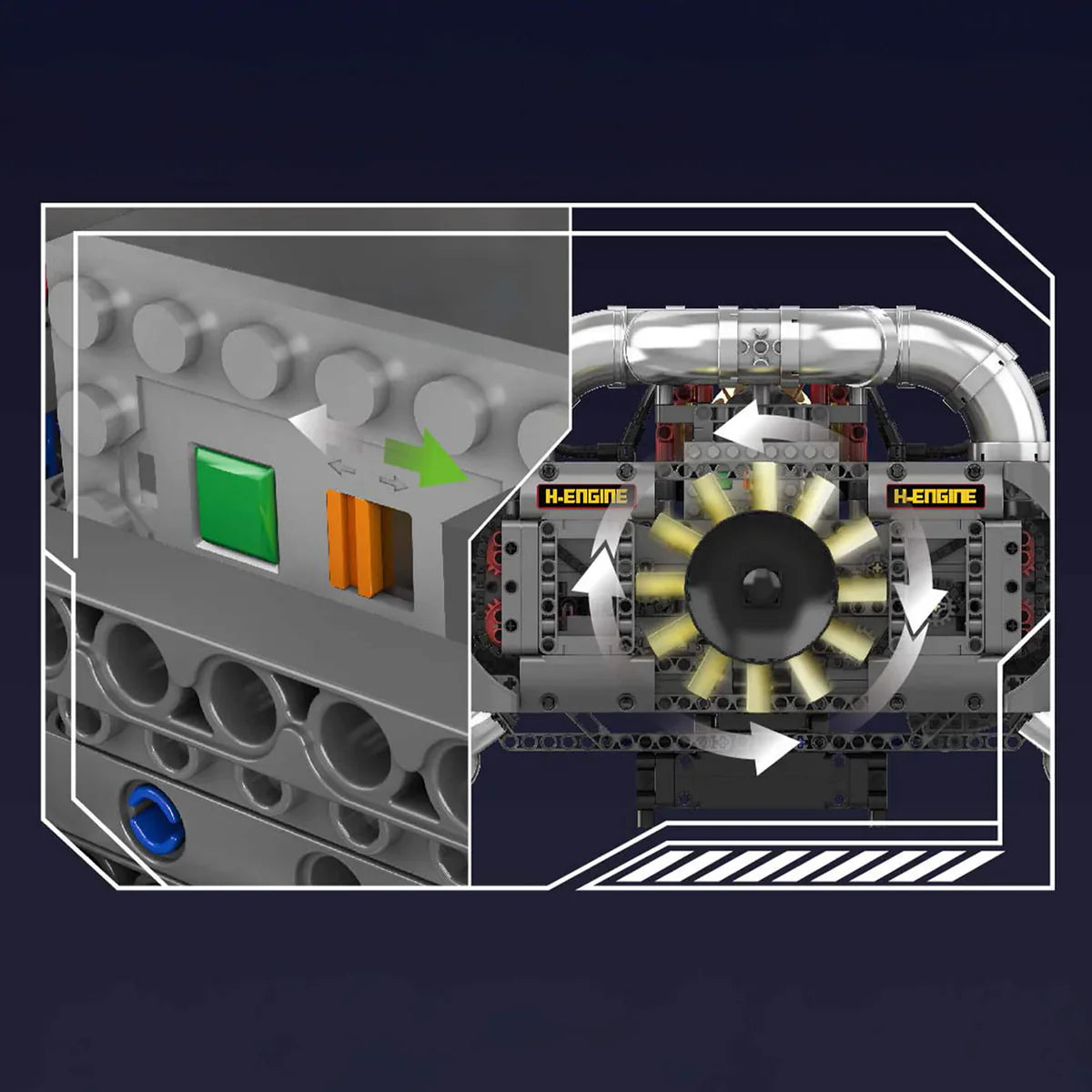 Motorised Flat 6 Engine | 2376pcs