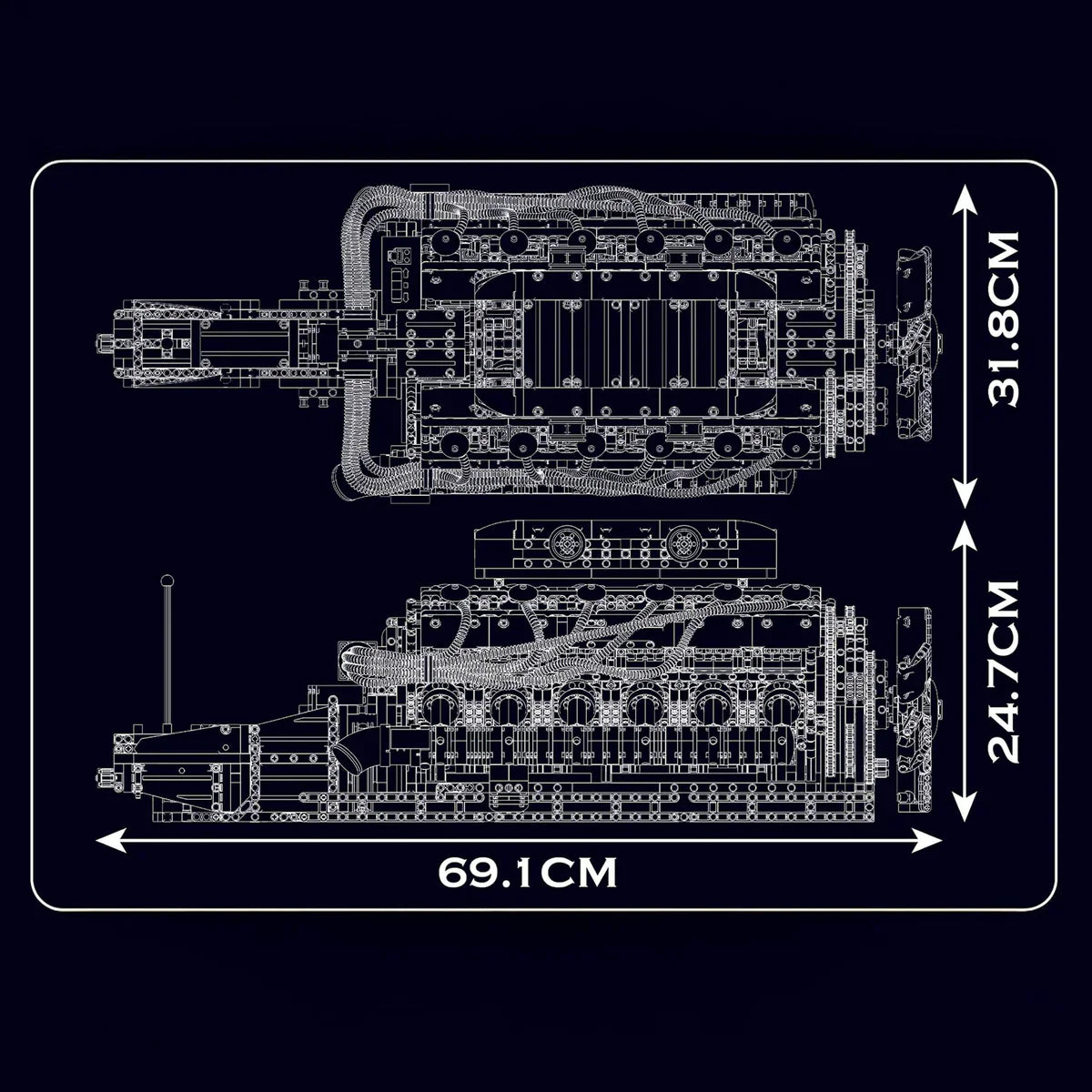 The Ultimate V12 Engine & Gearbox | 3472pcs