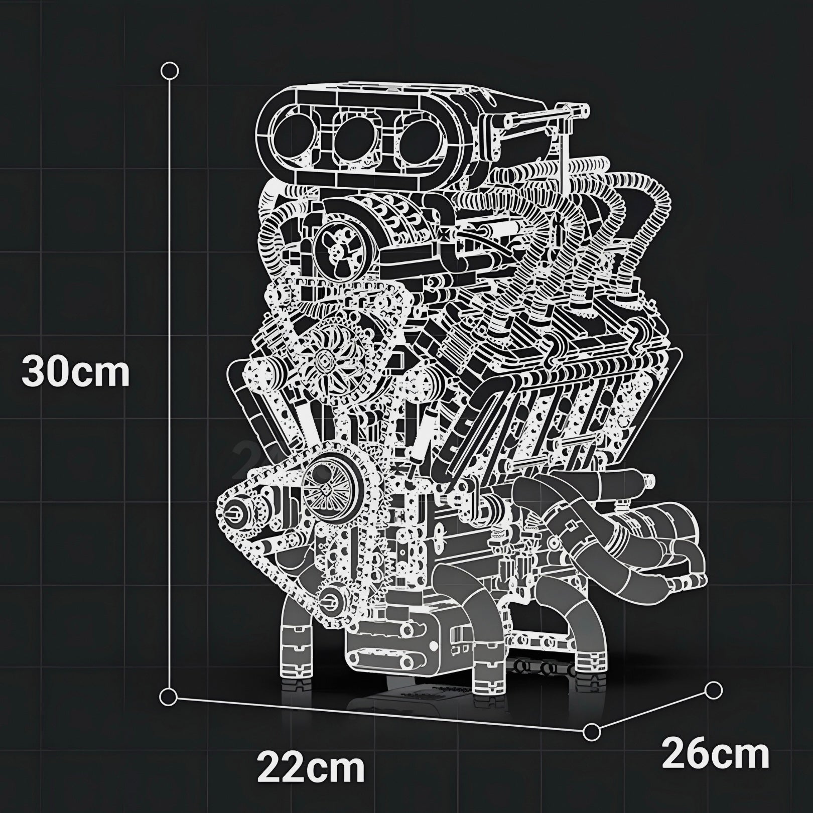 Supercharged V8 American Engine | 2348pcs