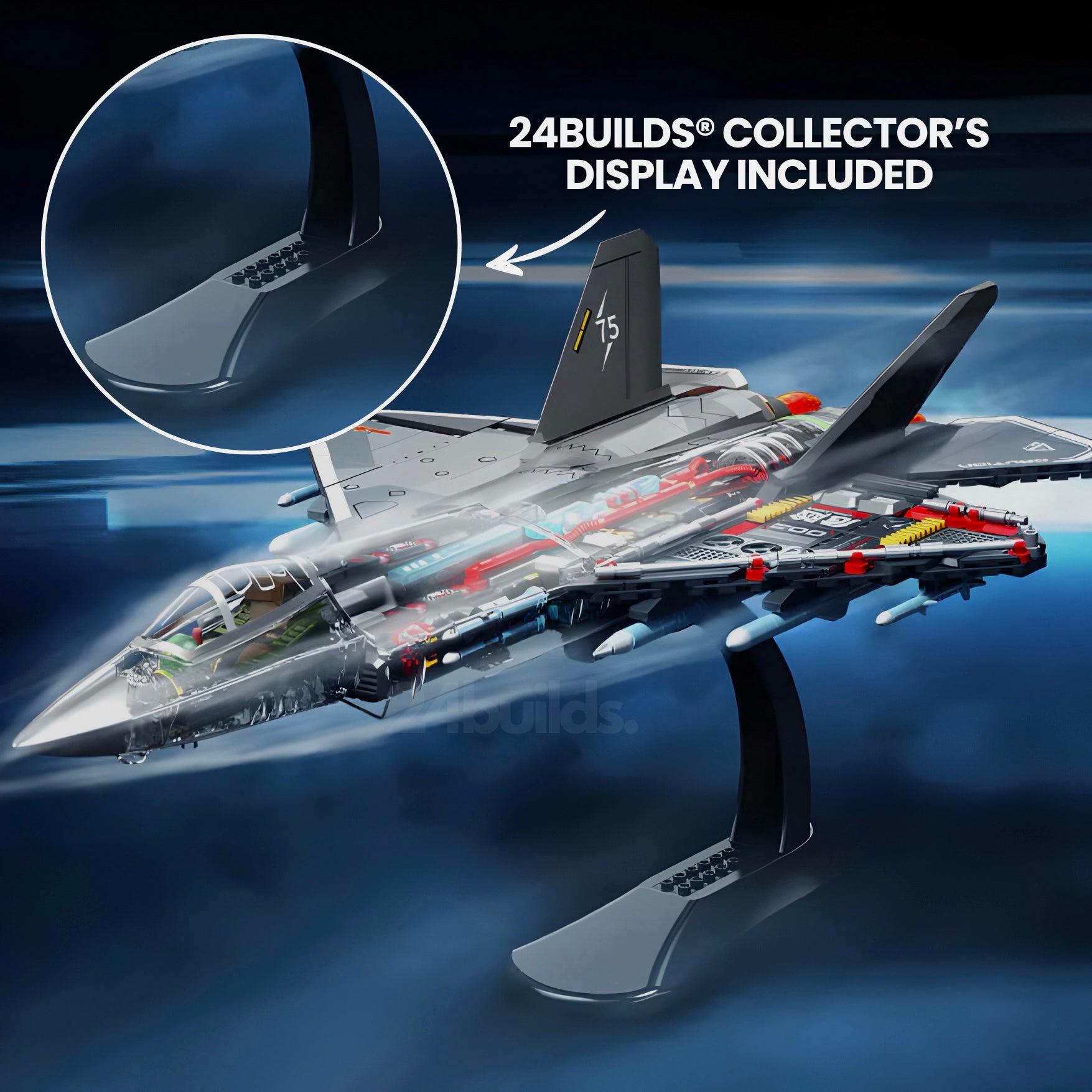 Transparent J-35 Fighter Jet | 1324pcs