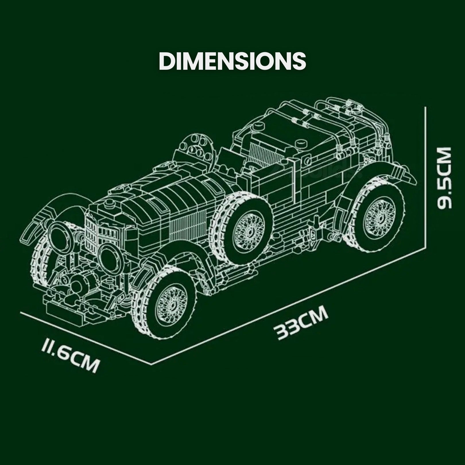 20s British Racing Car | 1148pcs | Block World