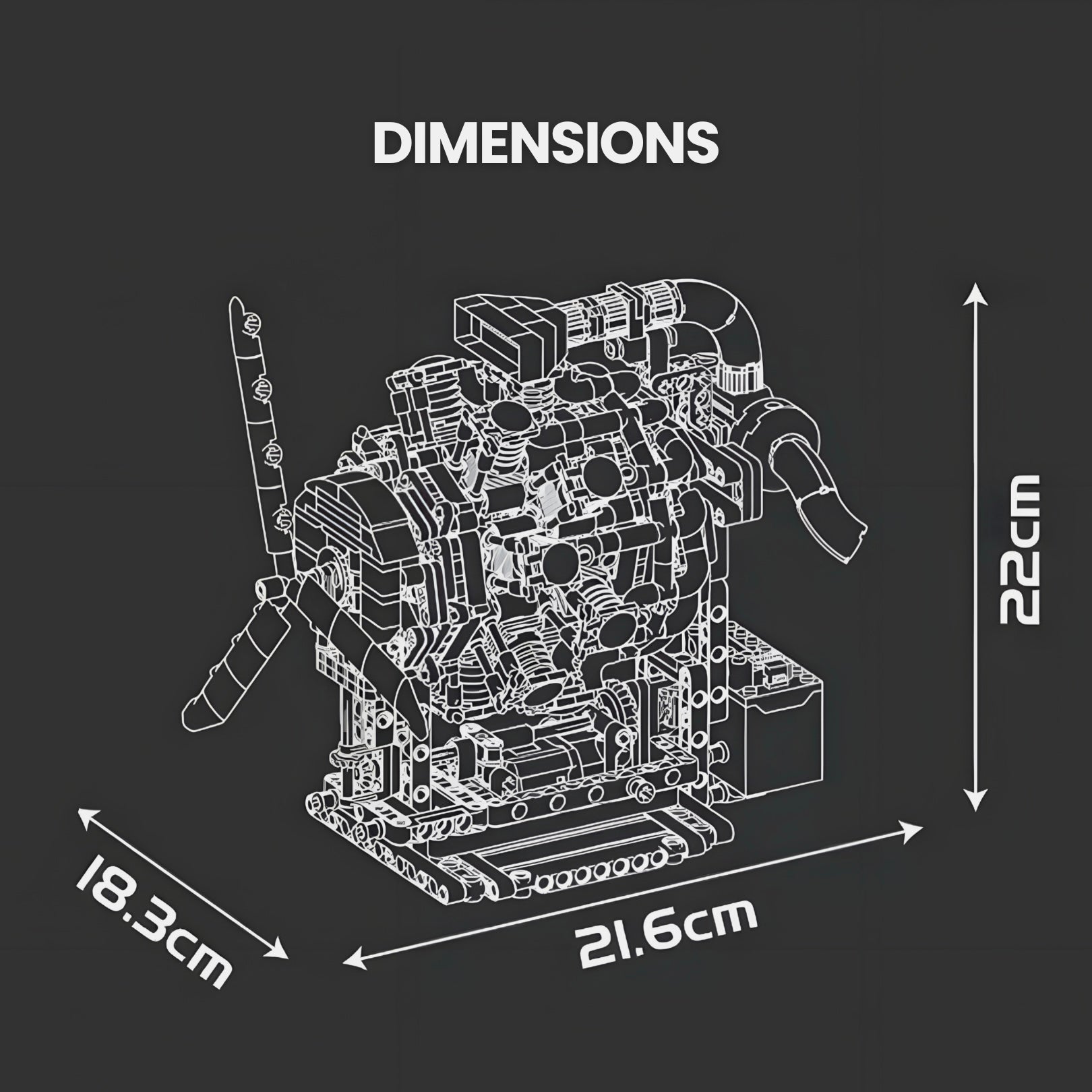 Motorised Radial Aircraft Engine | 1146pcs