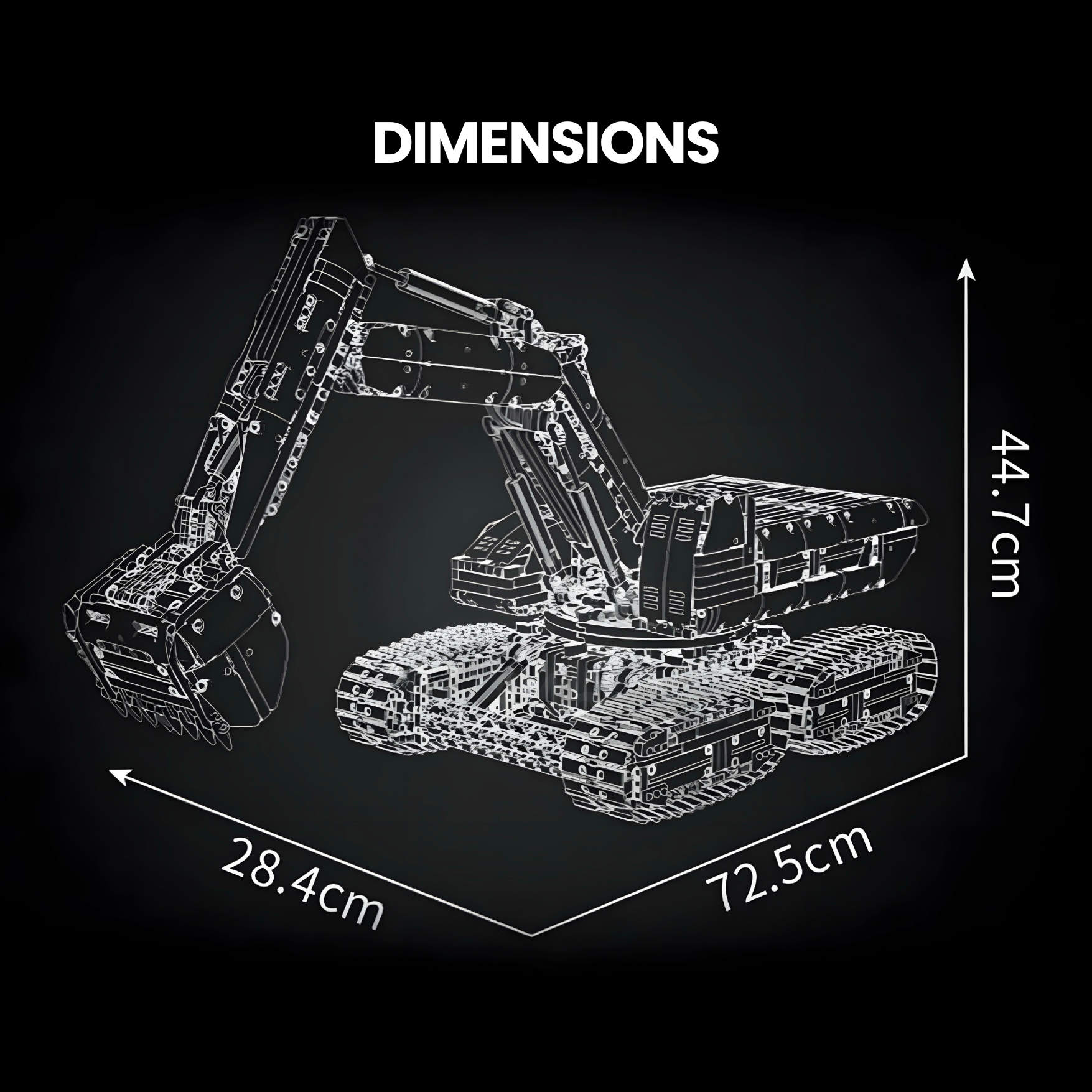 Heavy Duty Crawler Excavator | 3196pcs | Block World