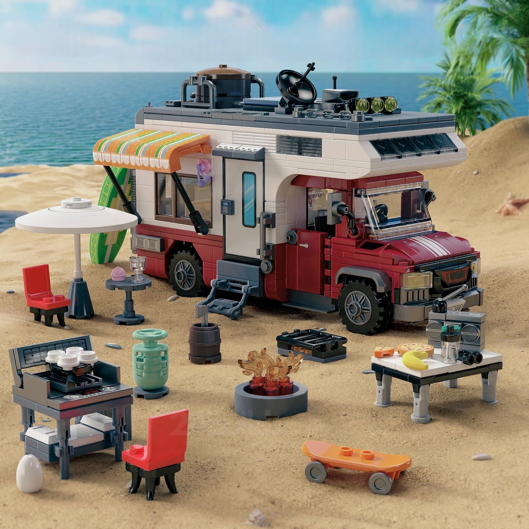 Beach Camper Van | 928pcs | Block World