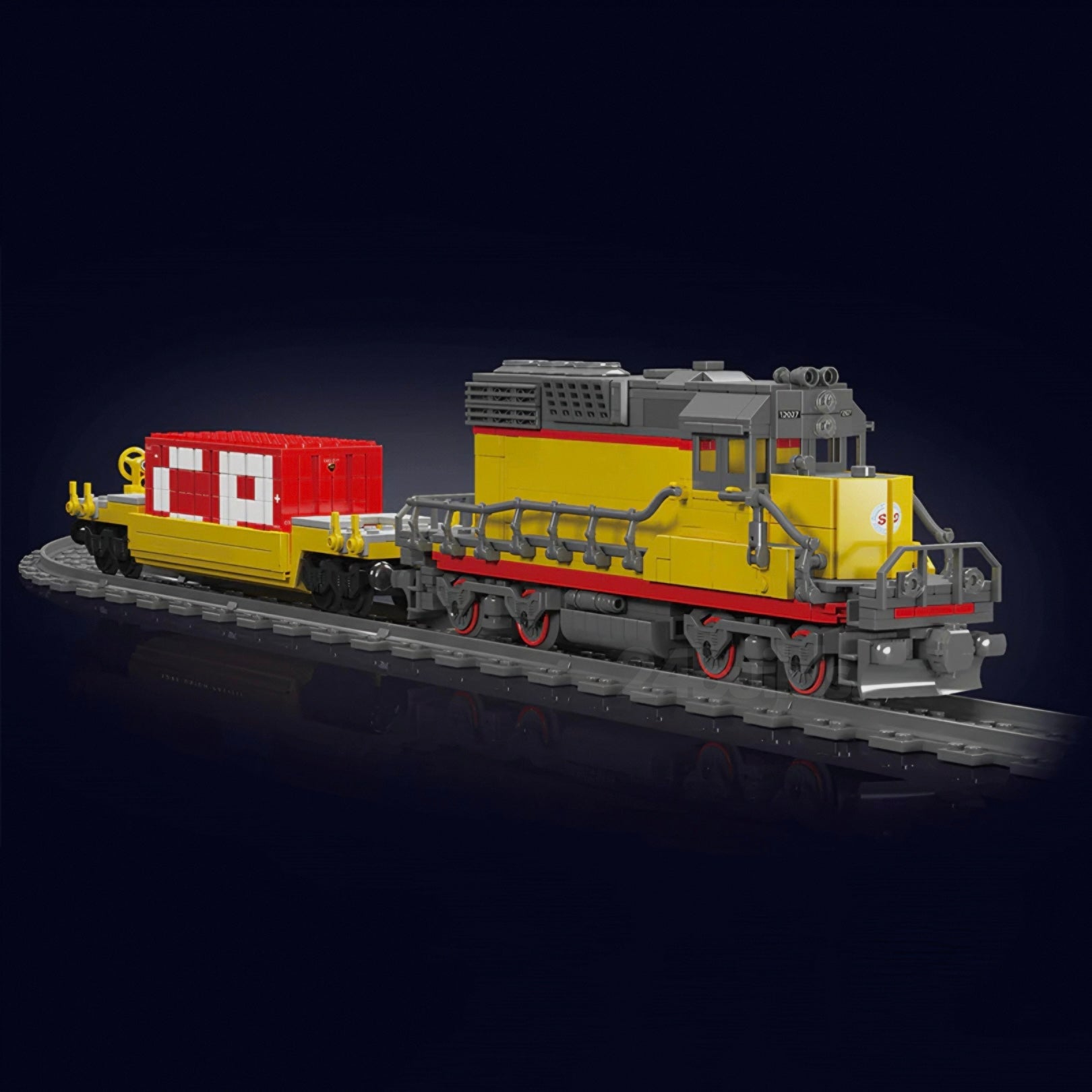 EMD SD40 Freight Train With Crane | 1170pcs | Block World