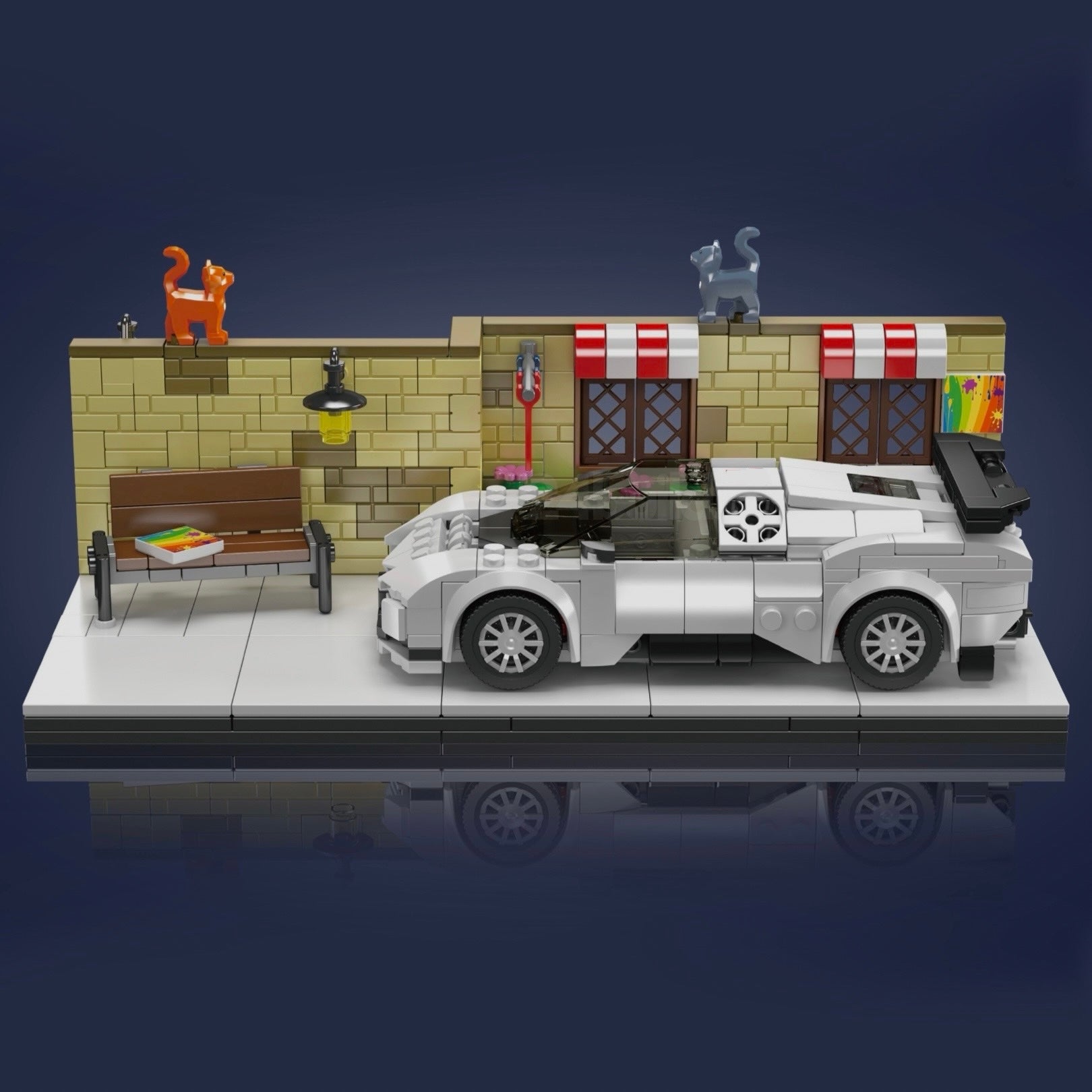 French Hypercar Street Scene | 592pcs | Block World