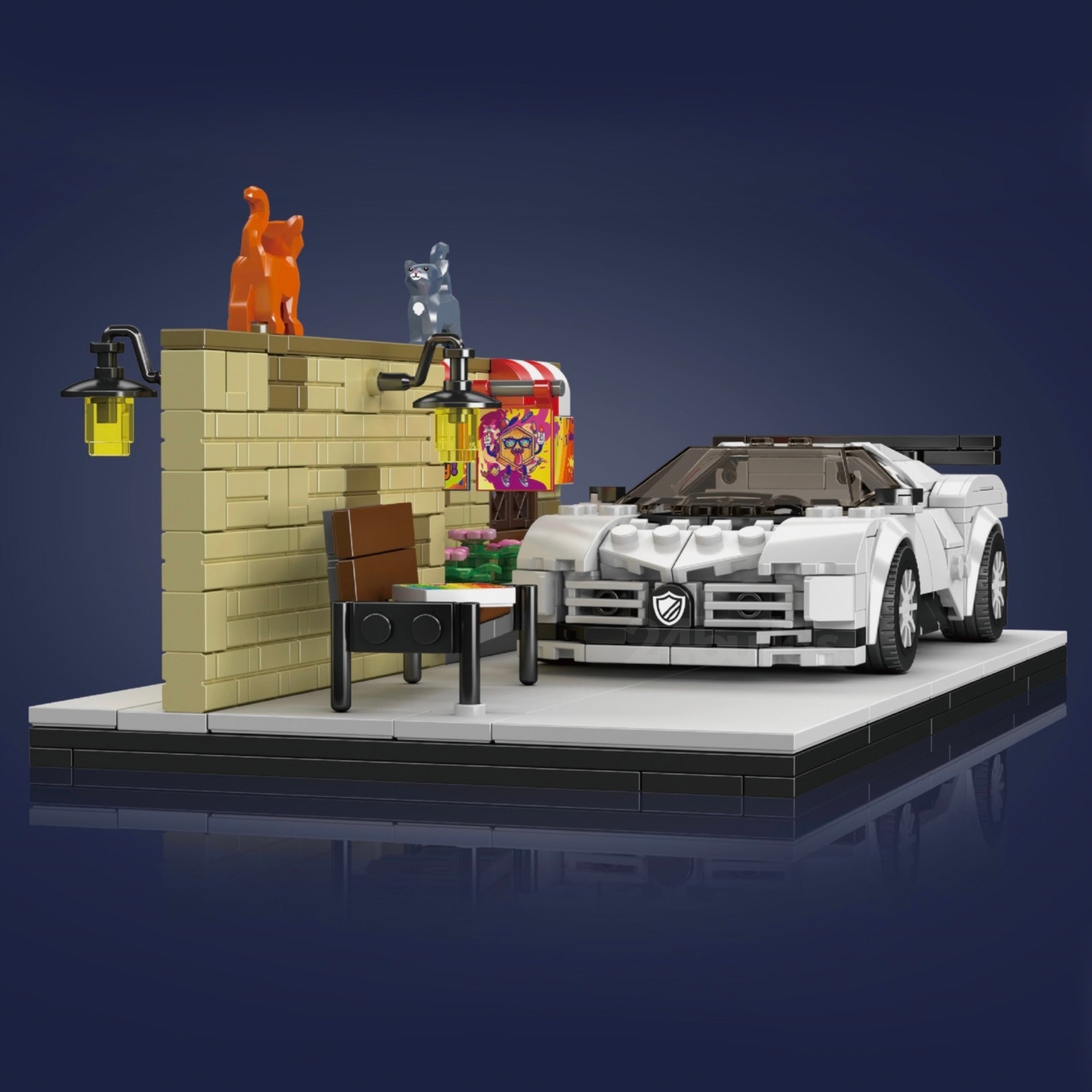 French Hypercar Street Scene | 592pcs | Block World