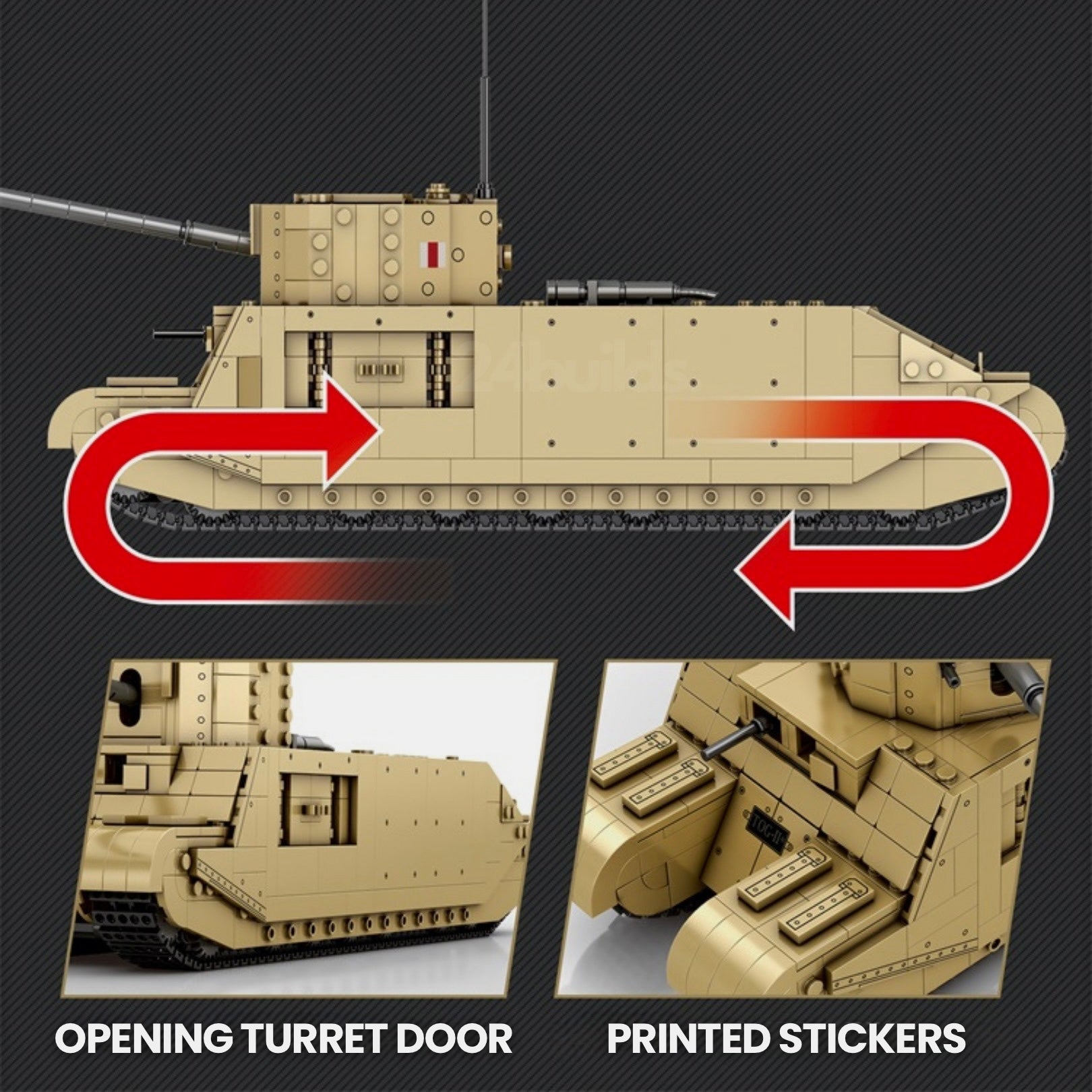 Tog II Behemoth Tank | 1426pcs