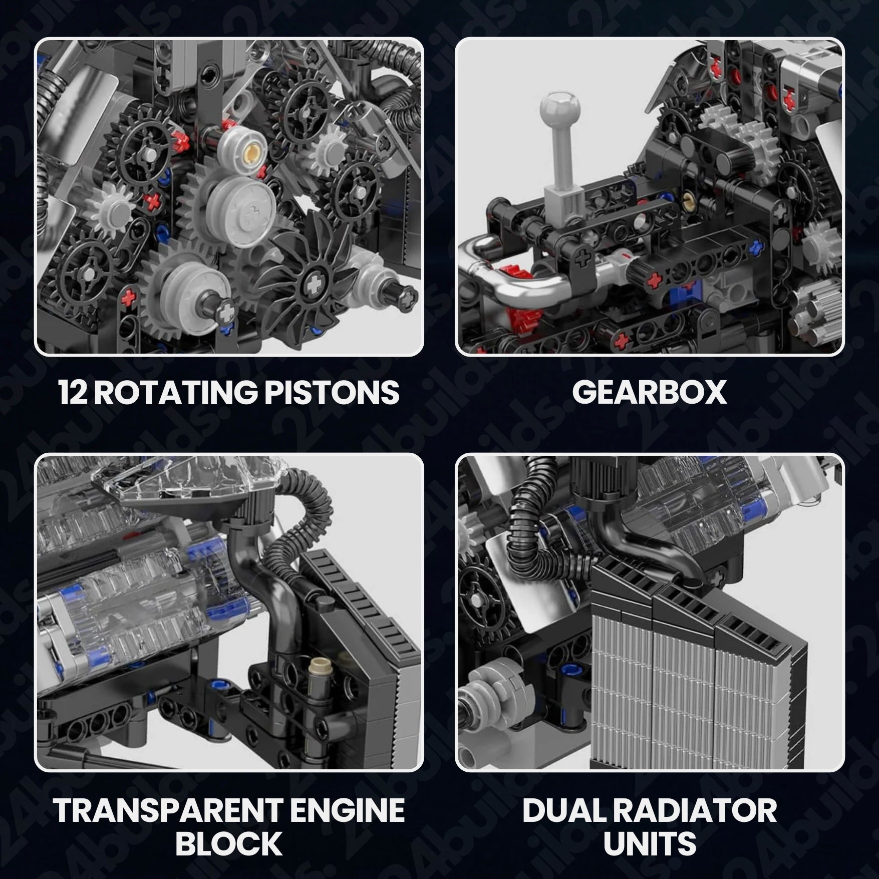 Twin Turbo W12 German Engine | 872pcs